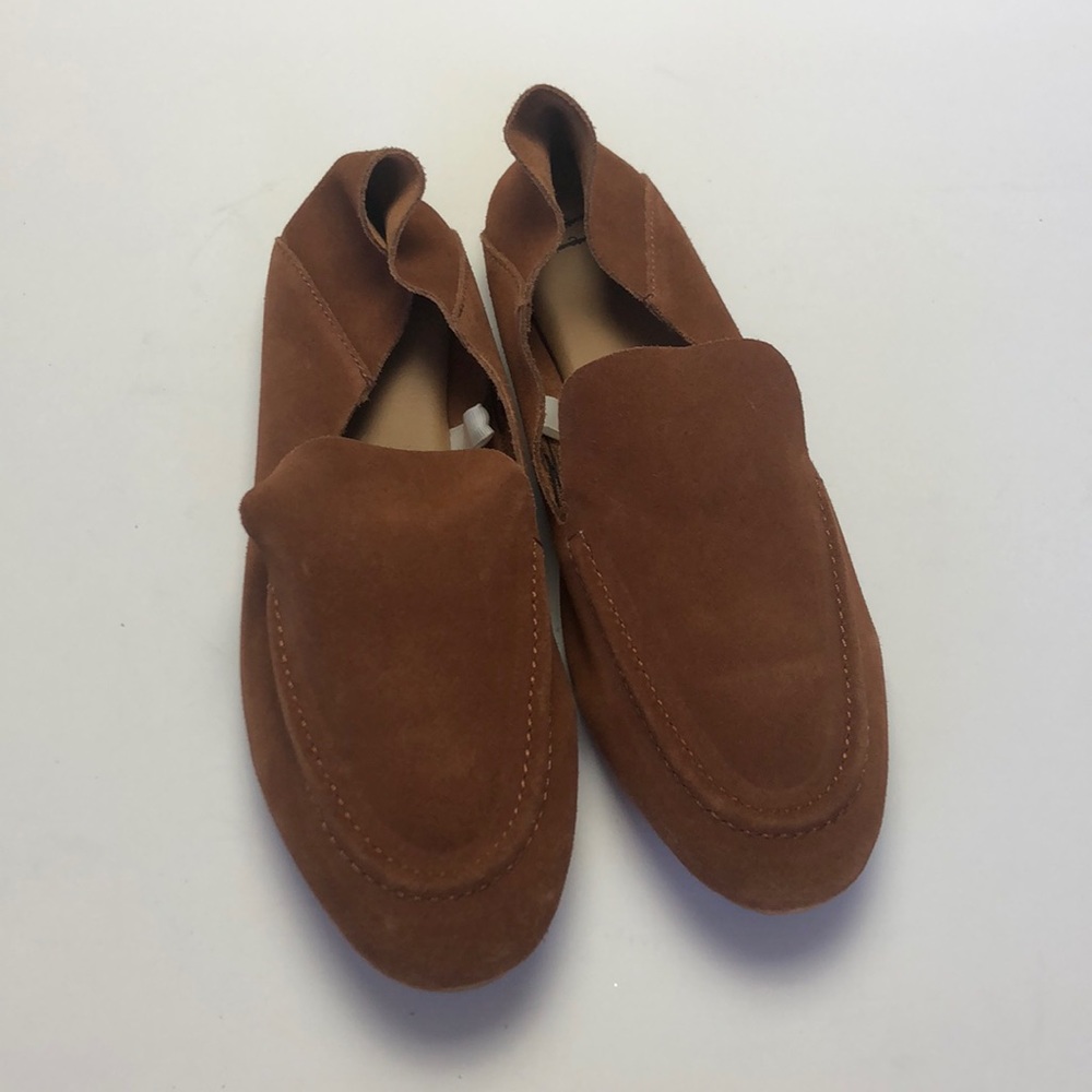 A New Day Cognac brown suede leather loafers